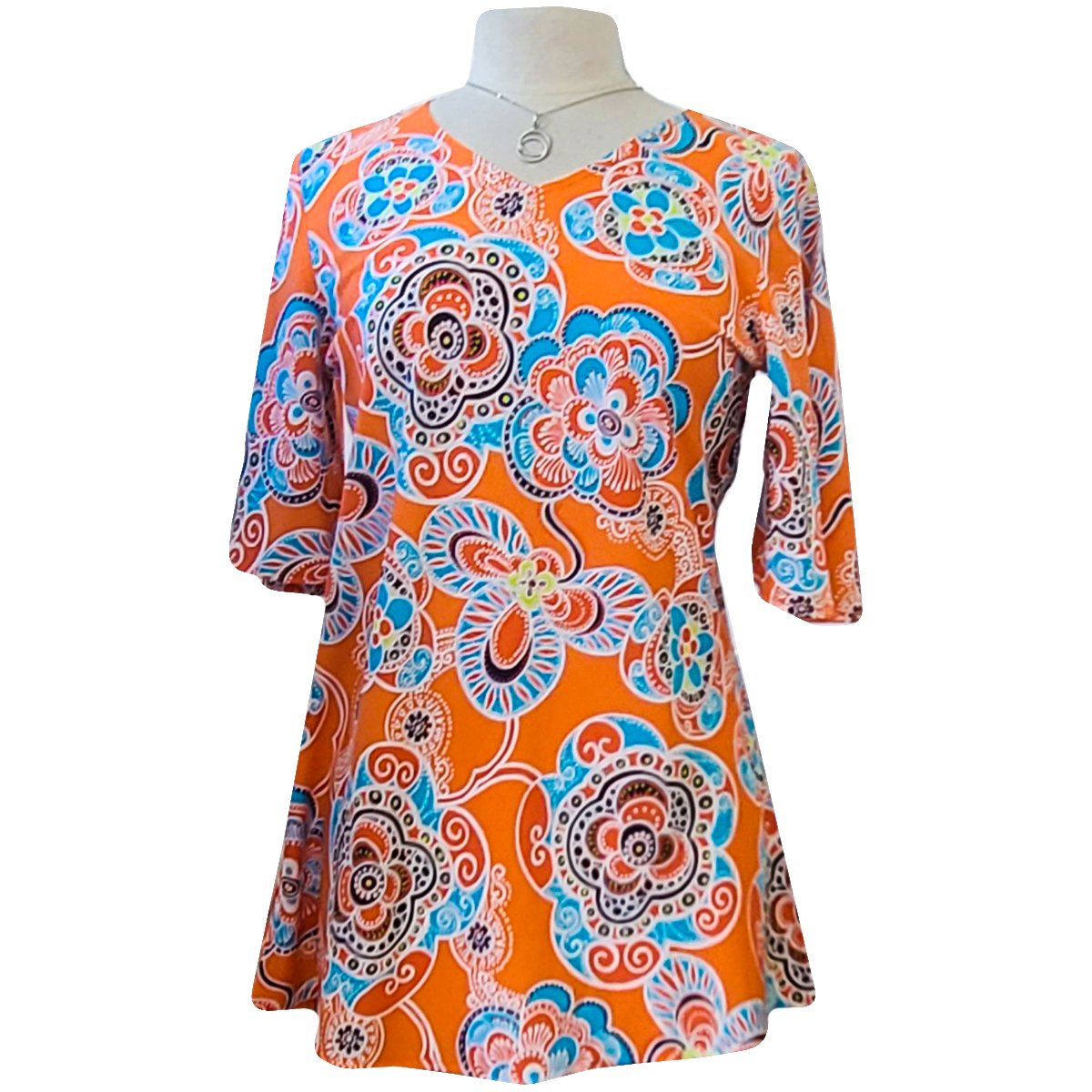 De La Vali floral-print short-sleeve minidress - Orange